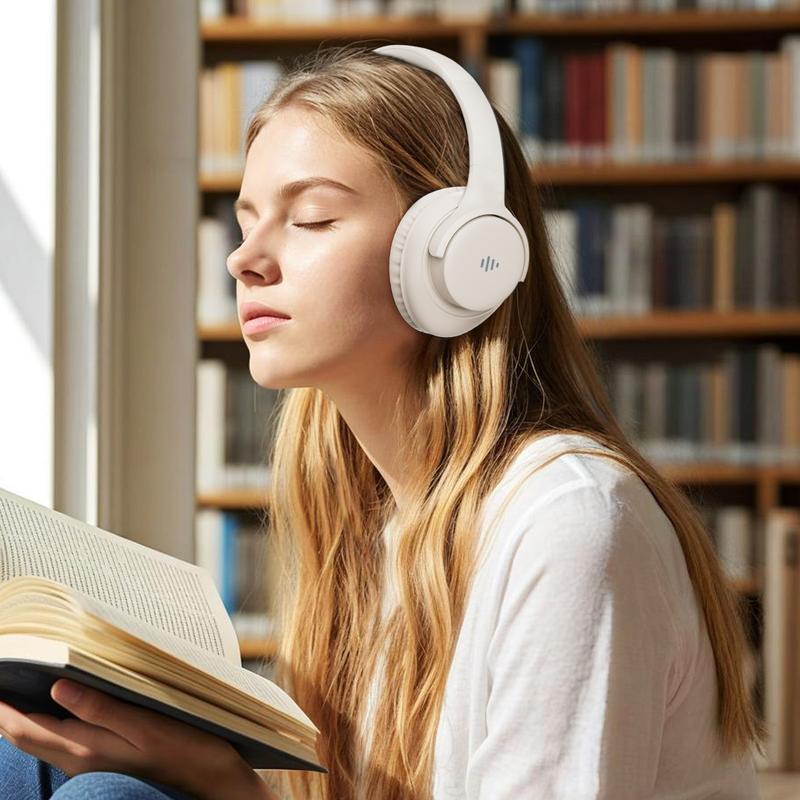 Wireless Bluetooth Over-Ear Headphones with Hi-Res Audio, 65 Hours Long Battery Life Wireless Headset with Microphone, Compatible with iOS/PC/Android, Foldable and Lightweight Design, Deep Bass, HiFi Stereo Sound,  Work, Gaming, Gym,#Father's day gift
