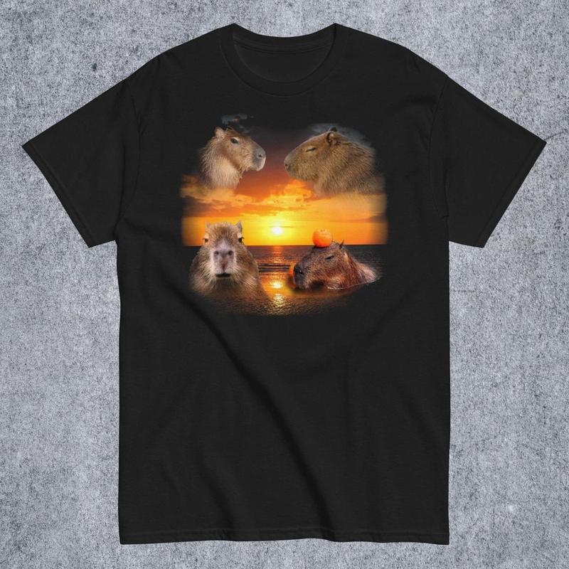 Vintage Capybara Shirt Sunset Vintage Capybara Shirt Sunset