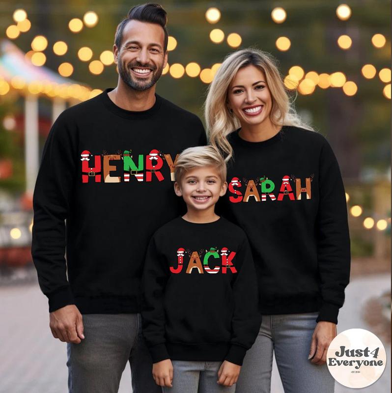 TikTok Shop Custom Christmas Matching Sweatshirt Matching Family Christmas Outfit Family Christmas Sweatshirts Personalized Gift Custom Name Sweater