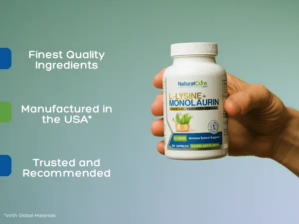 Product Introduction of L-Lysine + Monolaurin 600mg – 1:1 Ratio, 100 Capsules – Immune & Digestive Support by Natural Cure Labs 23