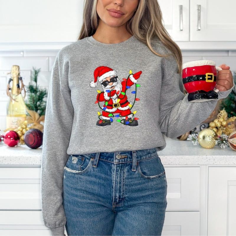 TikTok Shop Dabbin Santa Sweater Funny Santa Dab Christmas Sweatshirt Trending Dabbing Santa Christmas Sweater Fun Christmas T Shirt