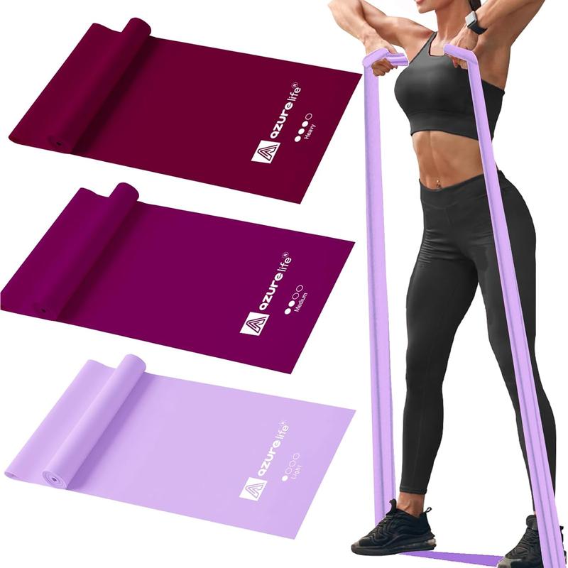 TikTok Shop Resistance Bands Professional Non Latex Elastic Stretch Bands Long Flat Exercise Bands for Physical Therapy Yoga Pilates Rehab At Home or the Gym Workouts Strength Training A AZURELIFE