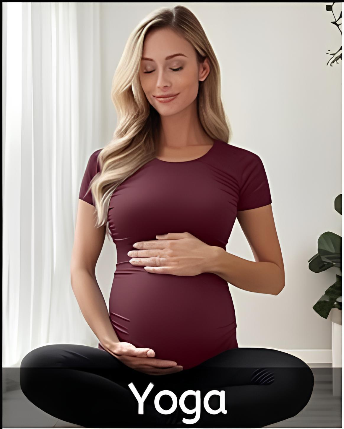 Side Ruched Maternity T-Shirt – Soft Crew Neck, Short Sleeve Tee, Casual Pregnancy Top 5 5946953e54ff4817947f643aba873107~tplv omjb5zjo8w origin jpeg