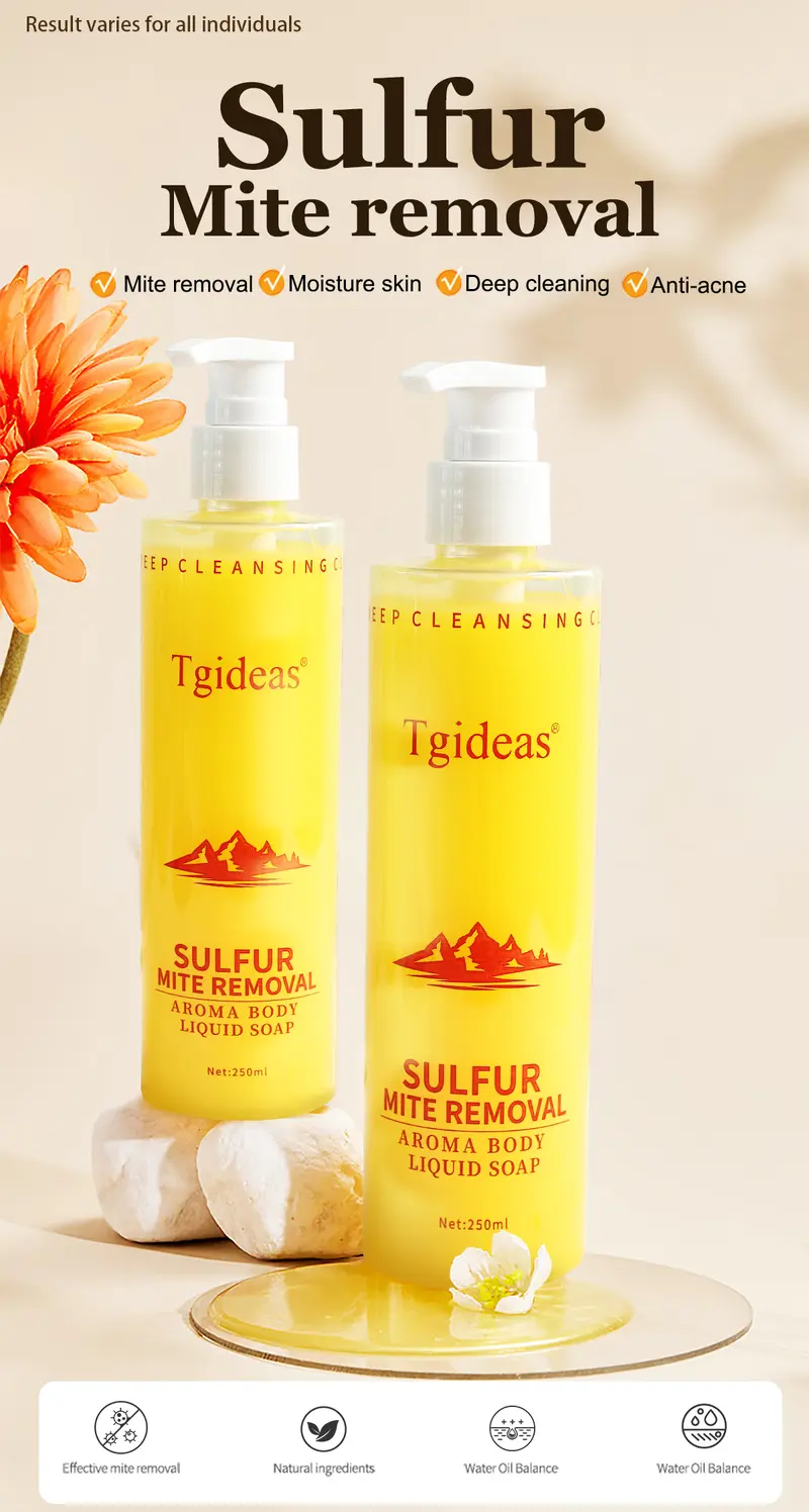 Product Introduction of Buy 1-Get 1 Free! "Tgideas Sulfur Soap Shampoo & Body Wash Only $16.9 - Fights Acne & Dandruff - Deep Cleansing for Men & Women" Clear Gentle 11