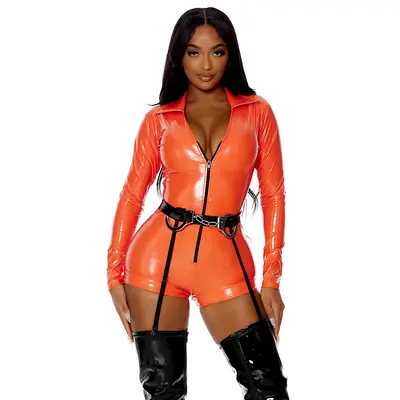 Orange shops Leather Prisoner costume