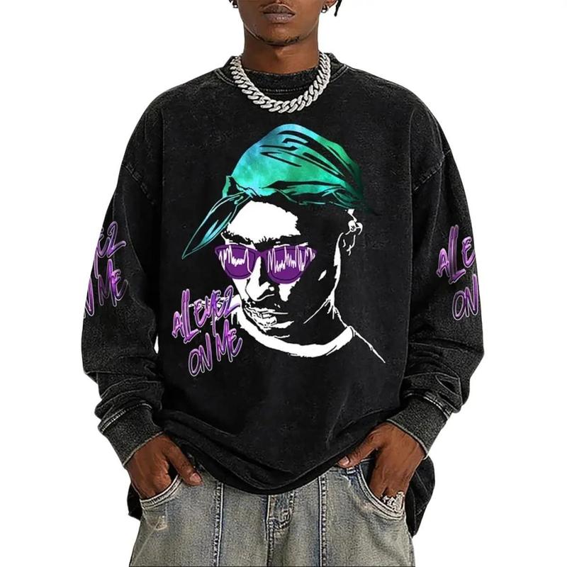 TikTok Shop: Vintage Tupac Shakur crew neck sweatshirt, 2pac merch, Rap fan  print shirt, sweatshirt color, fall clothes, gift for women and men unisex  clothing, fabric, womenswear menswear