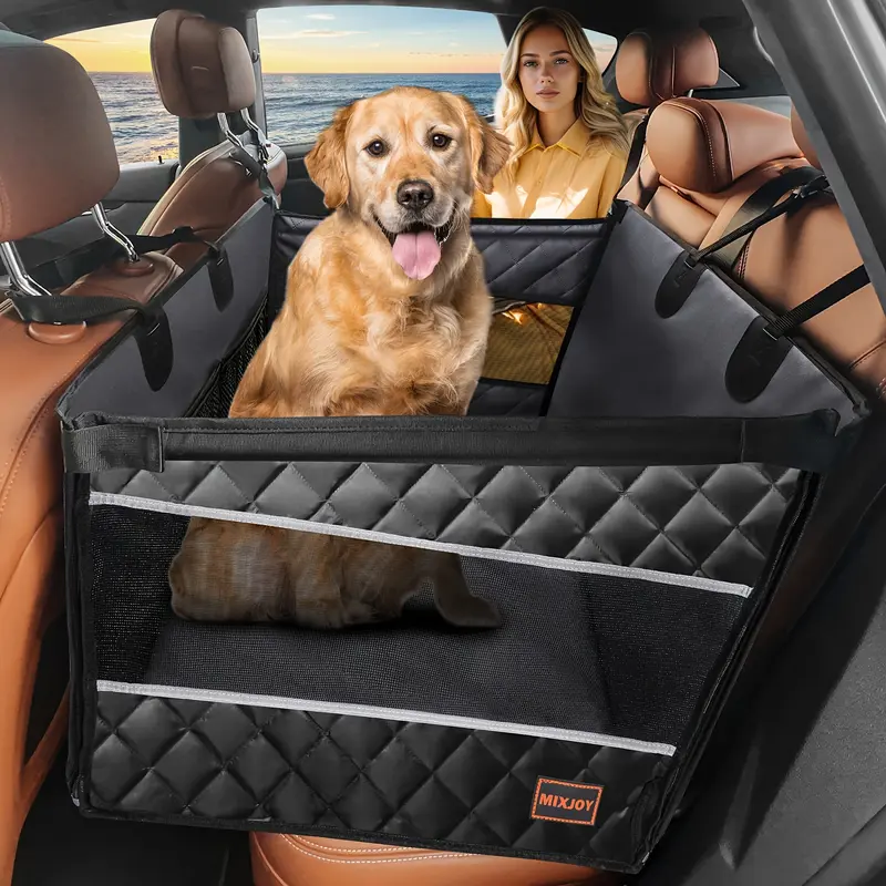 Product Introduction of Large Dog Car Safety Seats, Dog Rear Seat Extenders, Waterproof Dog Car Safety Seats - For Medium & Large Dogs - Suitable for Car, SUV & Truck - Protect Your Vehicle Interior - Perfect Gift for Dog Owners 1