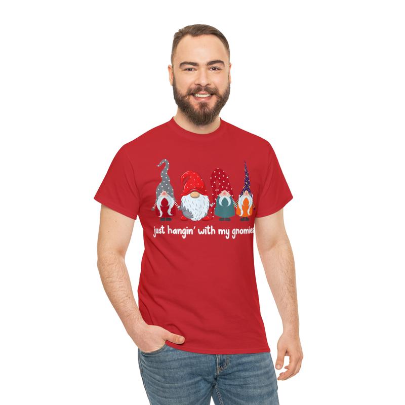 Three Gnomes In Red - Just Hangin' With My Gnomies Christmas T-Shirt Three Gnomes In Red - Just Hangin' With My Gnomies Christmas T-Shirt