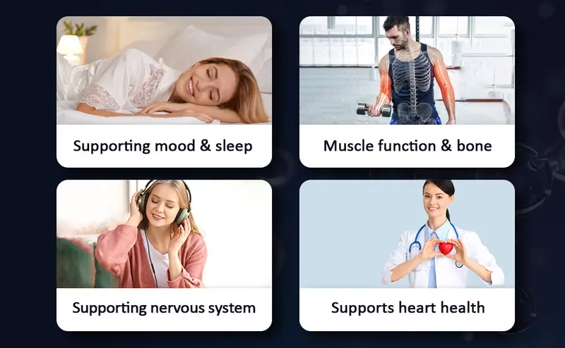 Product Introduction of Totaria 12-in-1 700mg Magnesium Complex - Glycinate Citrate Malate Oxide Taurate Aspartate Orotate, Vegan Capsules for Muscle, Heart, and Relaxation Support 6