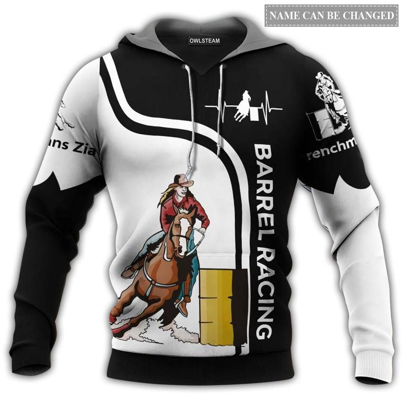 TikTok Shop Personalized Unisex Novelty Hoodies Barrel Racing Pullover Sweatshirt Barrel Racing Hoodies with Front Pocket Gifts For Men And Women