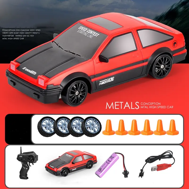 Remote Control Car RC Drift Car Valentine's Day Gift 2.4GHz 1:24 Scale 4WD 15KM/H High Speed Model Vehicle LED Lights Drifting Tire Racing Sport Toy Car for Adult Boy Girl Kid Gift 1