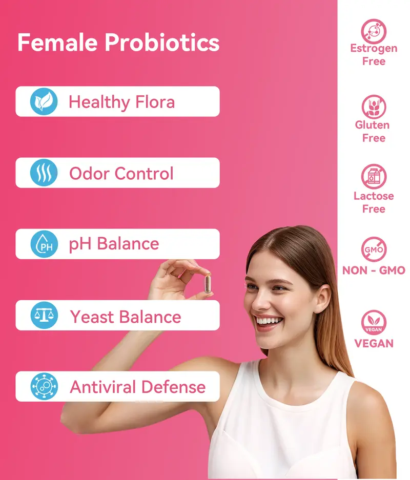 Product Introduction of Gynable female probiotics for HPV & Odor & Tightening & Moistening, women probiotics,hpv supplements for women, organic selenium+ probiotics+ vitamin C,D,folic acid, 5 billion cfu, 30 Count(Packof 1) 1
