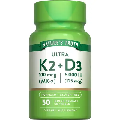 240-Count Vitamin K2 MK7 With D3 10000IU + BioPerine Capsules – Bone, Heart & Immune Support