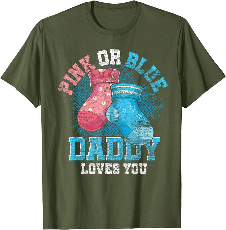 Gender Reveal | Pink Or Blue Daddy Loves You T-Shirt For Dad Gender Reveal | Pink Or Blue Daddy Loves You T-Shirt For Dad