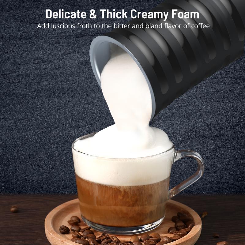 Paris Rhône 4-in-1 Electric Milk Frother and Steamer, Non-Slip Stylish Design, Hot & Cold Milk Steamer with Temperature Control, Auto Shut-Off Frother for Coffee, Latte, Cappuccino, Macchiato, MF010 3