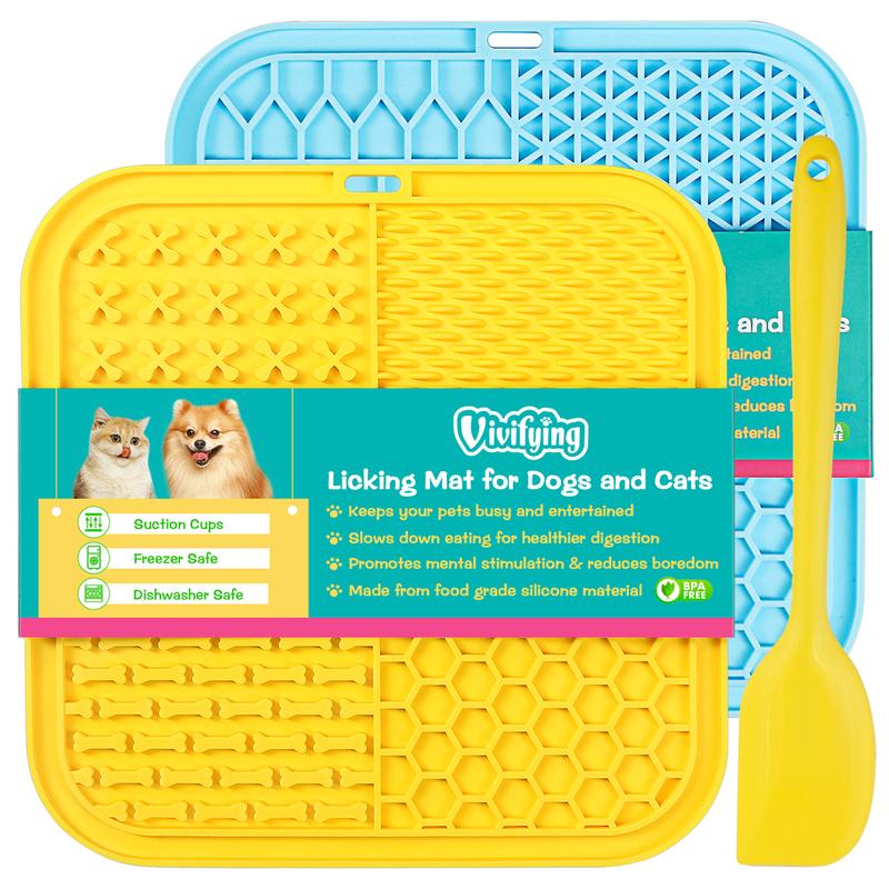 Dog Lick Mat, 2 Pieces Bpa Free Cat Lick Mat With 1 Silicone