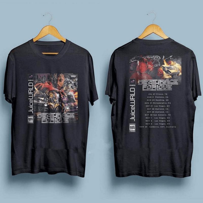 TikTok Shop: Juice W R L.D 2019 Death Race For Love Tour 2019 Black T shirt,  Unisex Cotton Graphic Tee