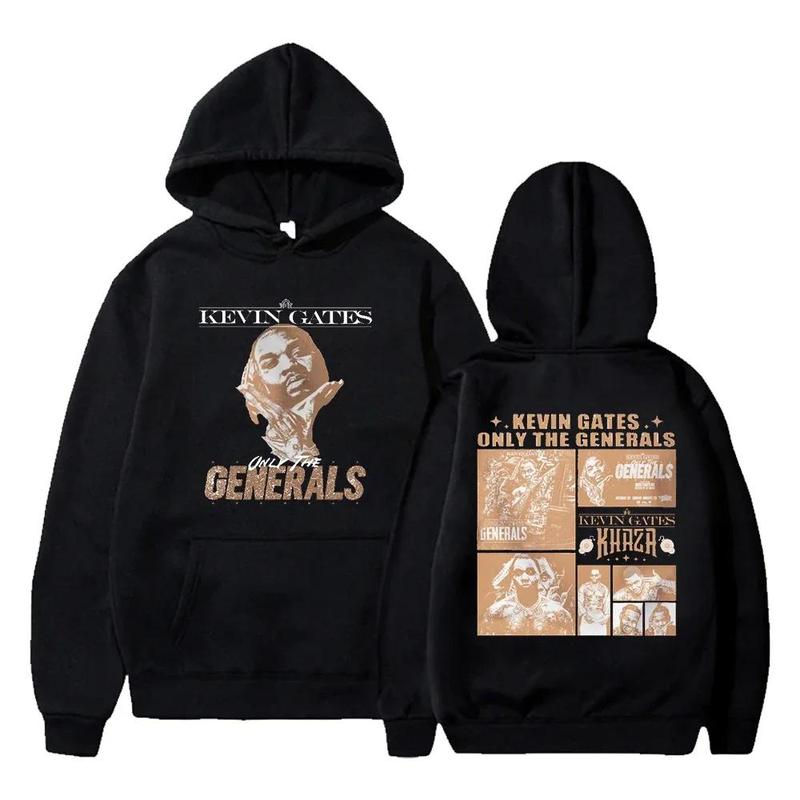 TikTok Shop Rapper Kevin Gates Only The Generals World Tour Merch Hoodie Women Men Long Sleeve Fashion Pullover Tops