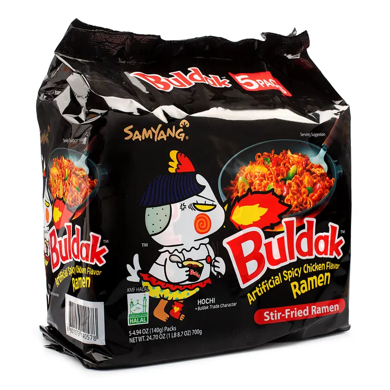 Samyang Buldak Ramen Black, Hot Chicken Flavor 5pk 24.7 oz Spicy Korean Instant Food Noodle black buldak Pansit 1