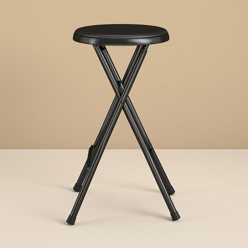 TikTok Shop Mainstays Folding Metal Stool Black Black