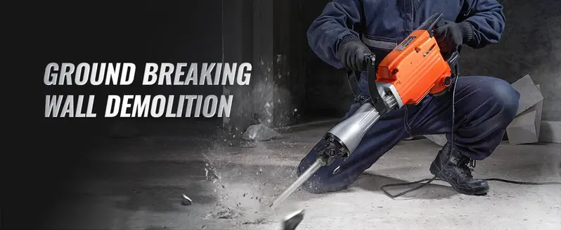 Product Introduction of VEVOR Demolition Jack Hammer Concrete Breaker, Various specifications, Electric Hammer, Chisel Bits Professionals Aluminum 8