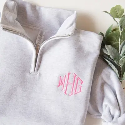 Monogrammed quarter zip pullover best sale