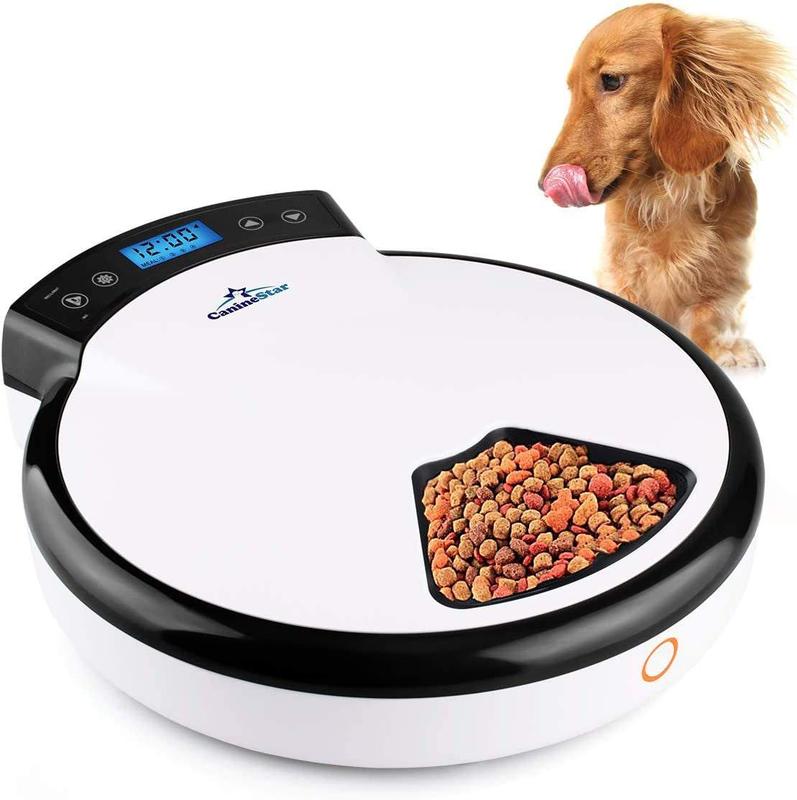 TikTok Shop 5 Meals Automatic Cat Feeder Auto Pet Feeder with Digital Timer Dry Wet Food Dispenser