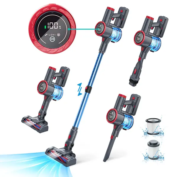Cordless Vacuum Cleaner, 45 min Runtime with large LED Touch Display, CA028