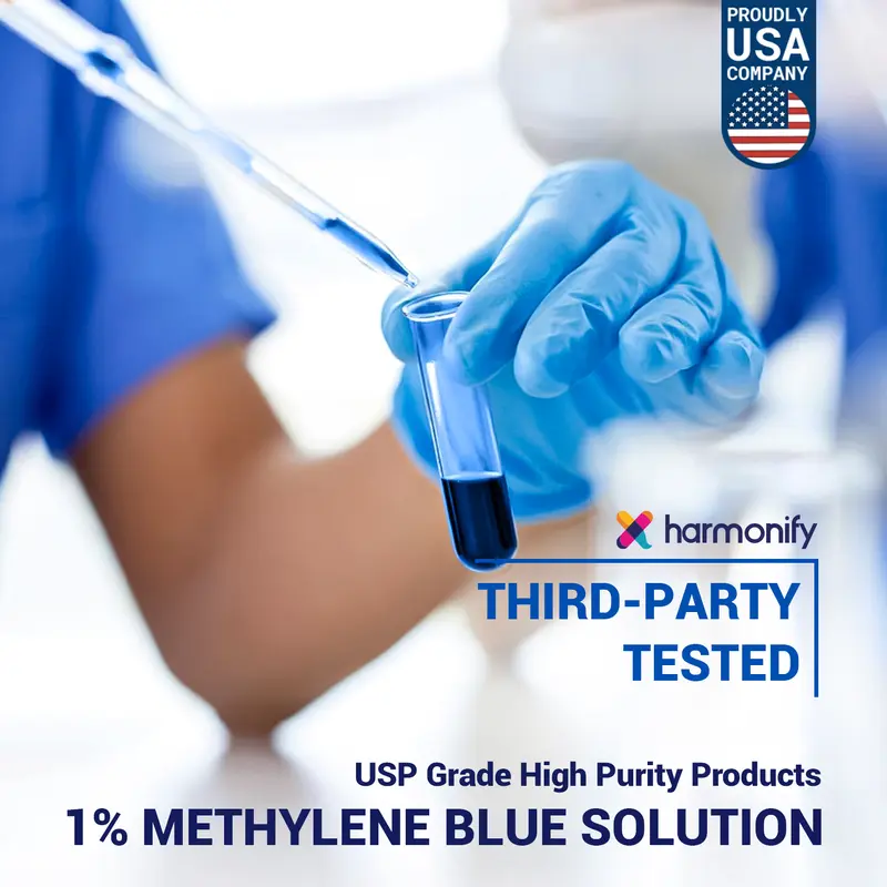 Product Introduction of HARMONIFY Methylene Blue 50 ML (1.69 FL OZ) USP Grade 1% Solution 2
