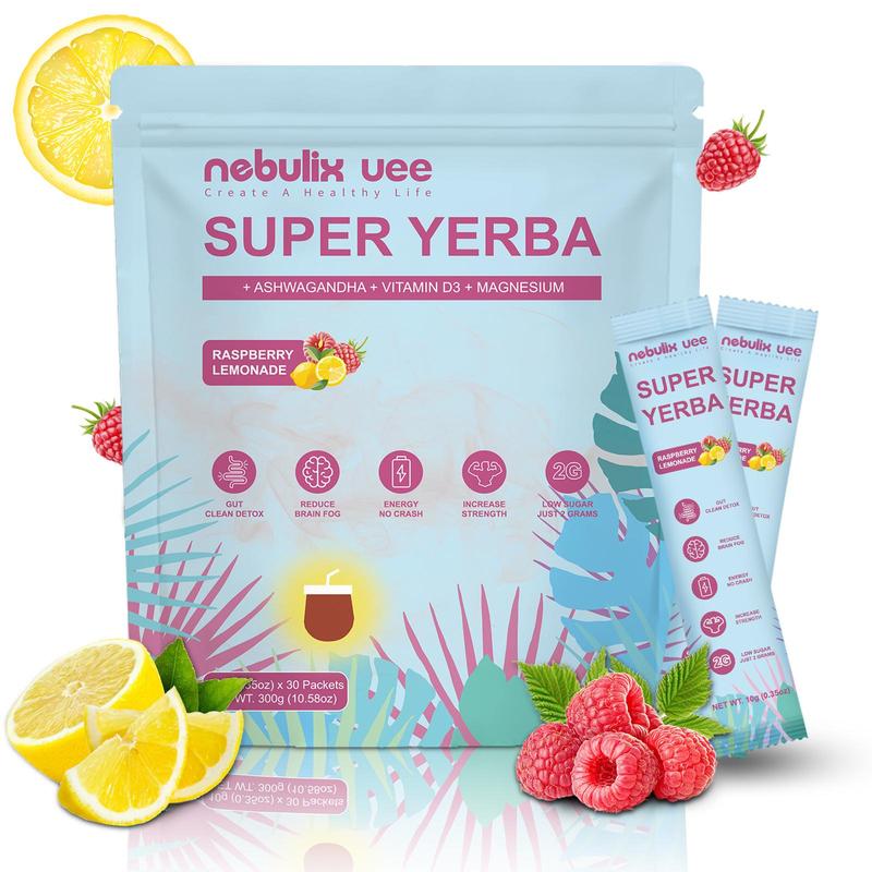 Super Yerba | Yerba Mate Instant Tea Powder | RASPBERRY LEMONADE Flavor ...