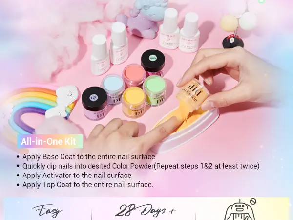 Product Introduction of AZUREBEAUTY 32 Colors + 10 Tools Dip Powder Nail Starter Kit, No UV Lamp All Season All-in-One Set, DIY Manicure at Home, Springtok Nail Care Nail Product 1