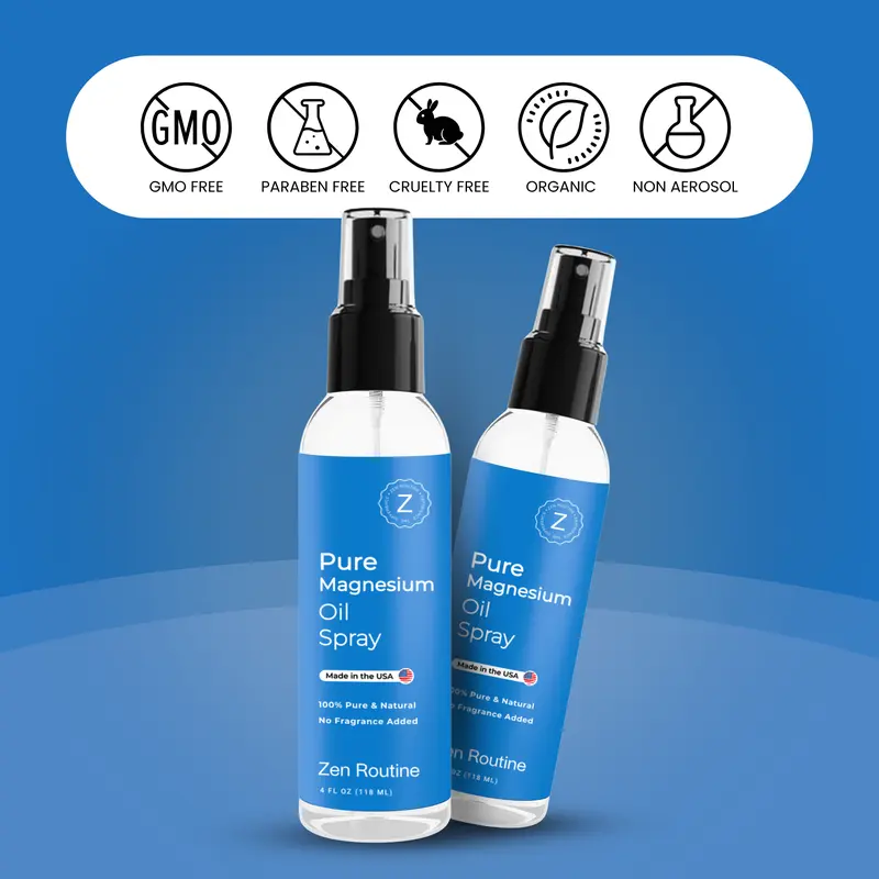 Product Introduction of Zen Routine: 4oz Pure Magnesium Oil Spray, USP Grade Magnesium Chloride for Sleep Muscle Spasm Cortisol Body Odour & Stress Relief - Made in USA 23