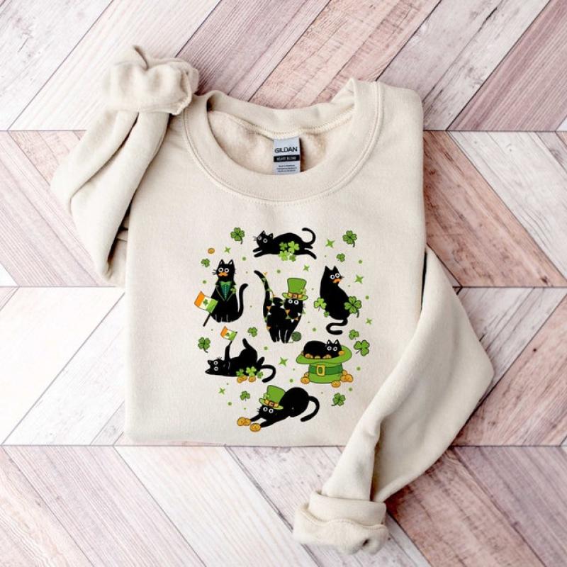 Cat Leprechaun T-Shirt Cat Lover Shamrock St Patrick's Day Cat Leprechaun T-Shirt Cat Lover Shamrock St Patrick's Day