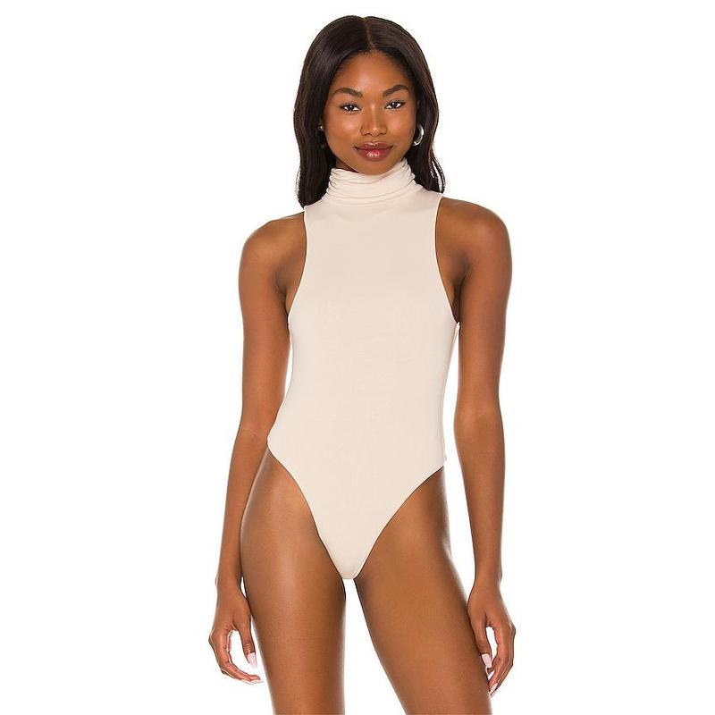 TikTok Shop RE ONA Turtleneck Sleeveless Bodysuit in Ivory