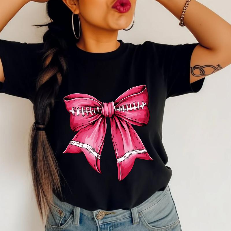Pink Out Football Bow Tee Pink Out Football Bow Tee