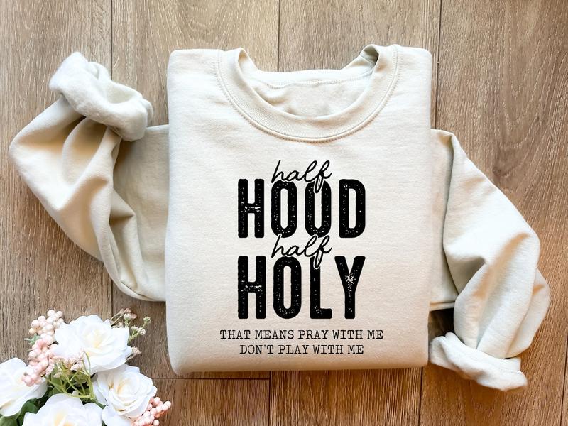 Christian Apparel Half Hood Half Holy Hoodie Christian Apparel Half Hood Half Holy Hoodie