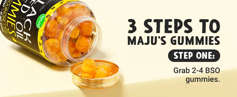 Product Introduction of MAJU Black Seed Oil Gummies, Snack for Hair, Skin, Nails, Gut Gummy (90ct) Supplement 7