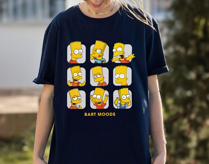 TikTok Shop Bart Simpson Moods The Simpsons T shirt Funny The Simpsons Shirt Simpsons Family Shirt