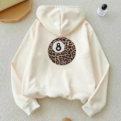 Leopard Print Eight Ball Hoodie - TikTok Shop