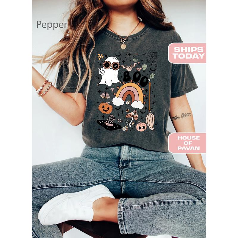 Halloween T Shirt Vintage Boo Funny Tee Gift Halloween T Shirt Vintage Boo Funny Tee Gift