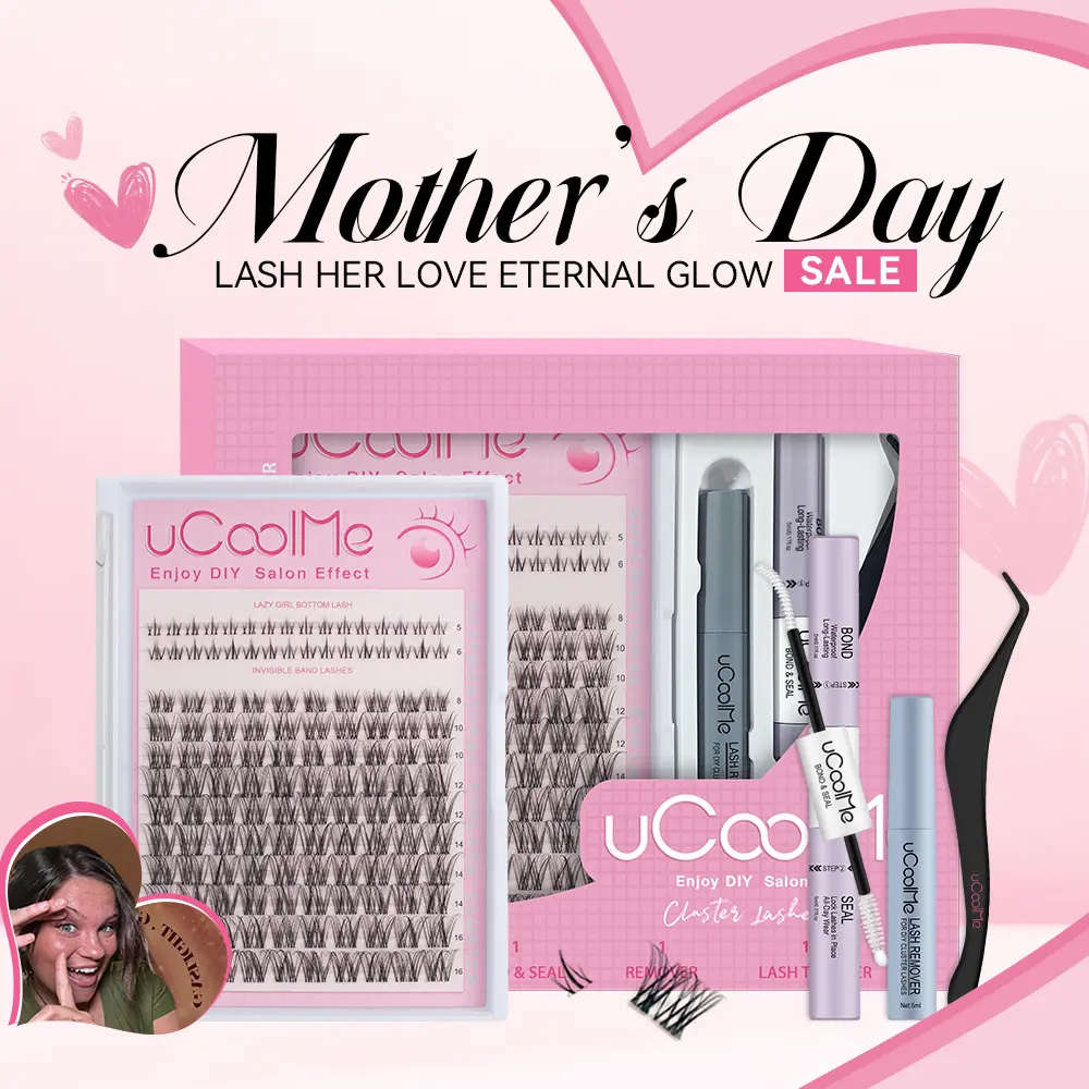 uCoolMe Lashes Lazy Girl & Venus With Invisible Band DIY Eyelash Extension Kit Bond and Seal Eyelash Glue and Lash Remover Beginner Friendly Individual Lashes Waterproof and Long lasting Makeup For Girl Christmas gift Cosmetic Springtok