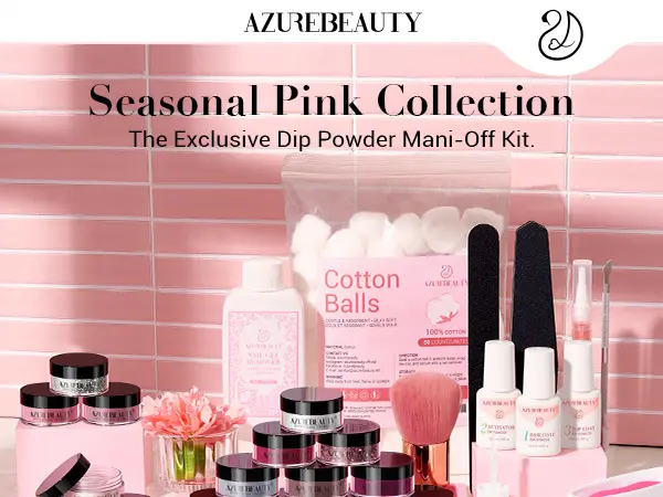 Product Introduction of AZUREBEAUTY 32 Colors + 10 Tools Dip Powder Nail Starter Kit, No UV Lamp All Season All-in-One Set, DIY Manicure at Home, Springtok Nail Care Nail Product 12