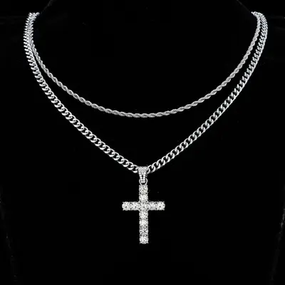 Necklace hotsell disco street hiphop retro cross pendant