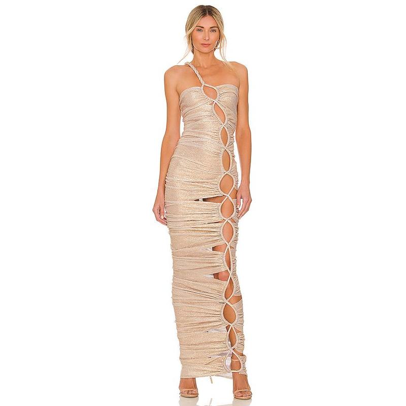 TikTok Shop Bronx and Banco Butterfly Gold Dress in Beige