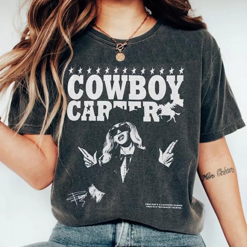 TikTok Shop Beyonce Country Music Tee Beyonce Cowboy Carter T Shirt For Men Women Size S 5X