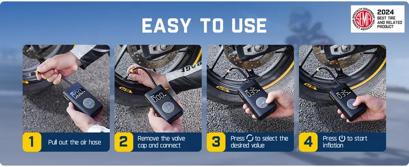 Product Introduction of Fanttik FathersDayGift X9 Pro Portable Tire Inflator 150PSI High-Pressure with Smart ON/OFF Hose Design, Lightweight 17oz Springtok, Cordless, 4+N Auto Stop Modes Pump 8