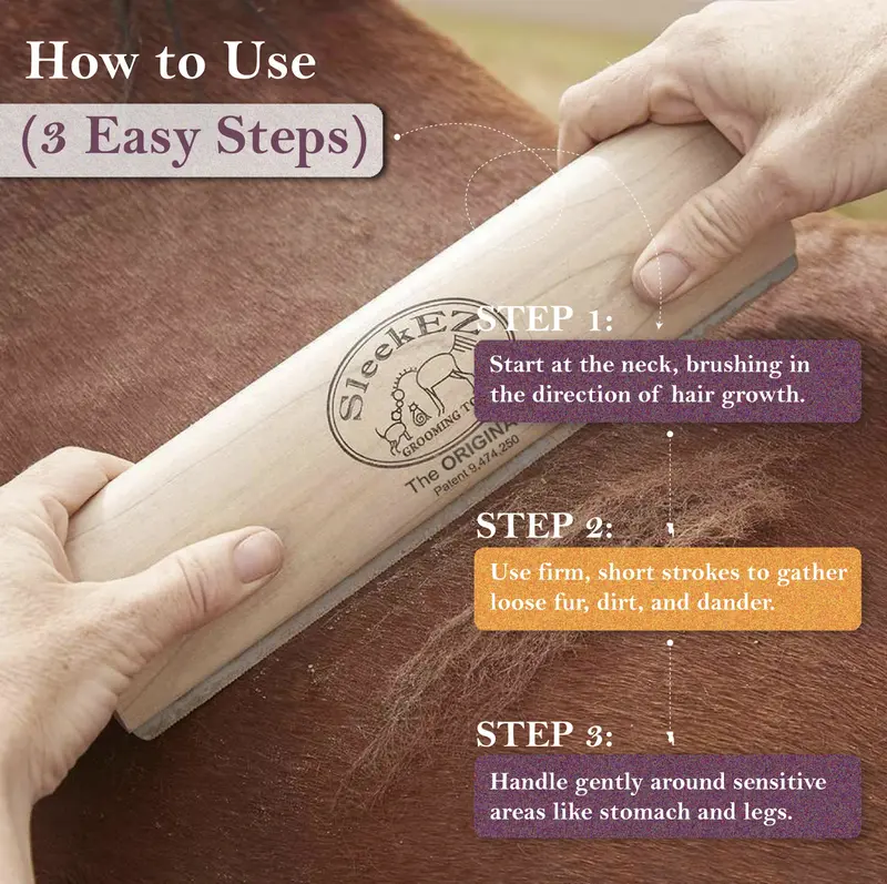 Product Introduction of SleekEZ Horse Brush for Shedding & Grooming, Deshedding Tool for Short & Long Haired Horses 1