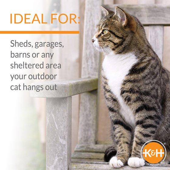 TikTok Shop K H Pet Products Thermo Mod Kitty Shelter Outdoor Heated Kitty House Tan 21 X 14 X 13 Inches