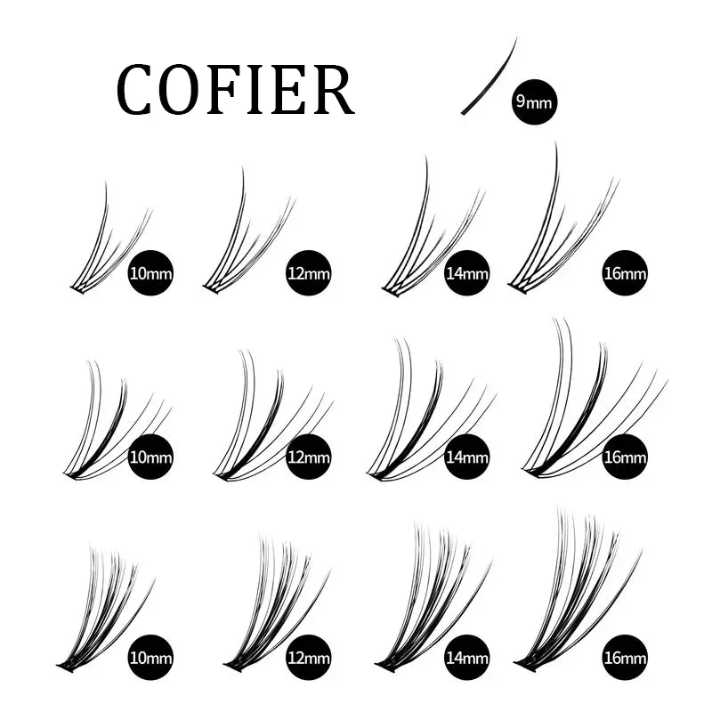 Cofier 280PCS DIY Eyelash Extension Kit Professional Lash Clusters Beginner Friendly Lash Bond and Seal, D Curl Individual Lashes Kit Lash Tweezers & Curler for Self Use 2