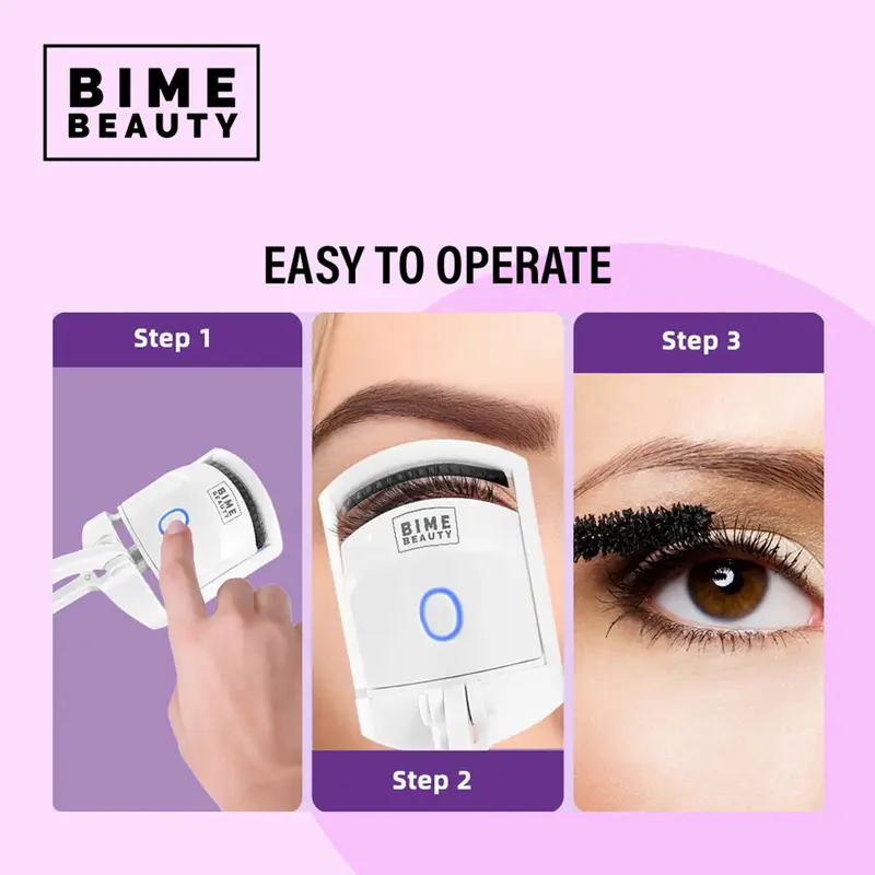Bime Beauty Electric Heated Eyelash Curler | Long-Lasting Eyelash Curler Professional Eye Makeup Tool | Curl Eyelashes Effortlessly 2